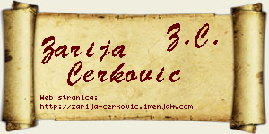 Zarija Čerković vizit kartica